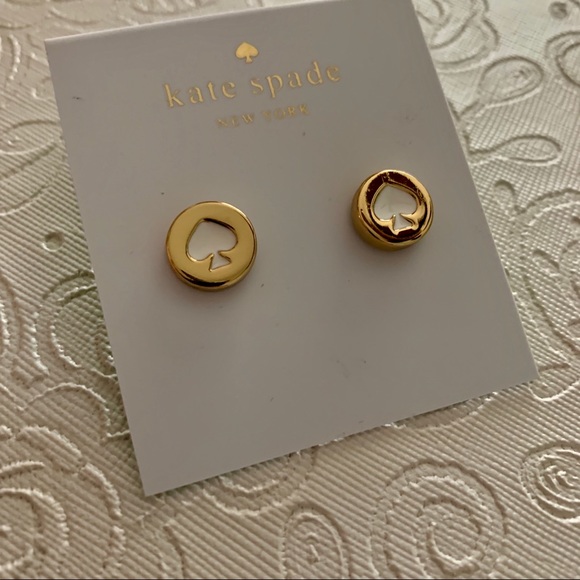 Kate Spade White Spade Earrings Studs!🛍. - Picture 2 of 2